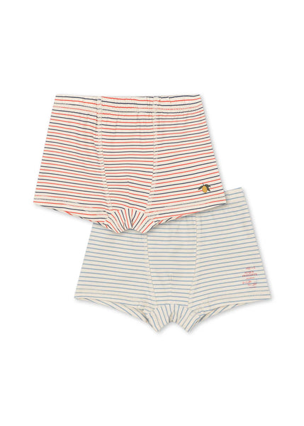 Konges Basic 2 Pack Boy Boxers ~ Stripe Bluie/Stripe Tricolore