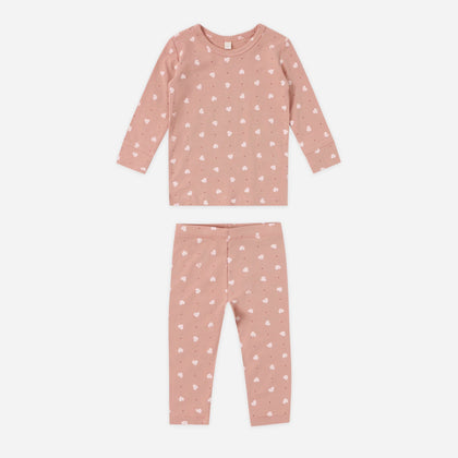 Quincy Mae Bamboo Pajama Set ~ Pink Hearts