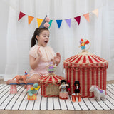 Olli Ella Circus Tent Toy Basket ~ Red & Straw