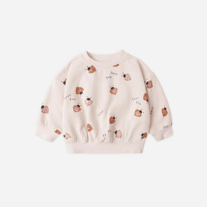 Quincy Mae Relaxed Sweatshirt Love Bug ~ Petal