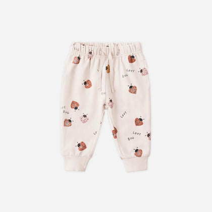 Quincy Mae Relaxed Sweatpant Love Bug ~ Petal