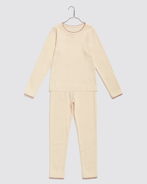 Little Cottons Pointelle Pajamas ~ Buttermilk