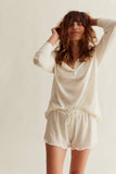 Sleepy Doe  ~ Womens Pointelle Henley and Shorts