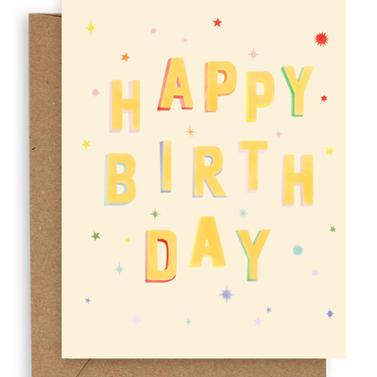 Adelfi - Rainbow Stars Birthday Card: Single