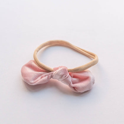 Tangle Shiny Stars - Velvet Bow Elastic Headband | 3 colors: Light Pink