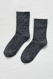 Le Bon Shoppe - Sneaker Socks: Polka Dot - Charcoal/Black
