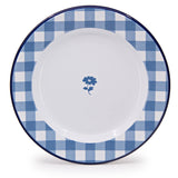 Crow Canyon Home - Max Humphrey x CCH Gingham Enamelware Dinner Plate: Blue