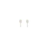 Kris Nations - Tennis Racket Crystal and Enamel Stud Earrings: 18K Gold Vermeil