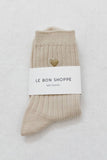 Le Bon Shoppe - Embroidered Her Socks - Classic White + Heart