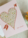 re:mused studio - Floral Flutter Heart A2 Greeting Card