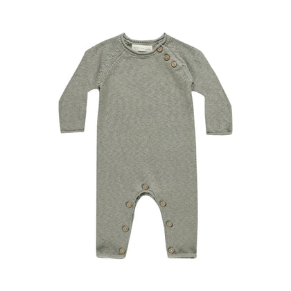 Quincy Mae Cozy Heather Knit Jumpsuit ~ Basil