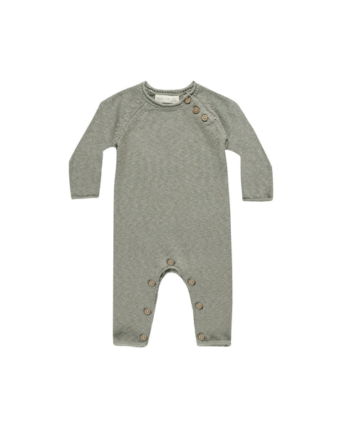 Quincy Mae Cozy Heather Knit Jumpsuit ~ Basil