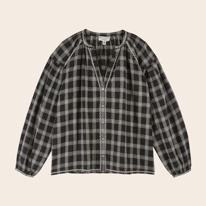 Emile et Ida Women Black Check Blouse ~ Soho
