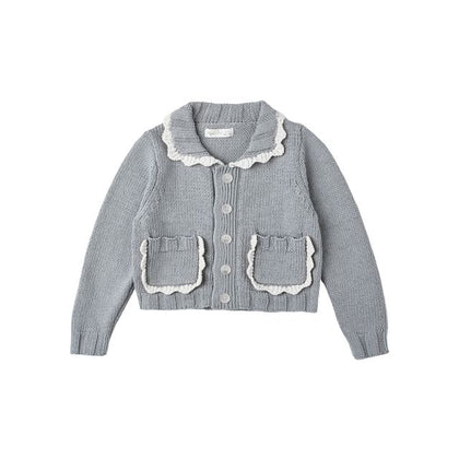 Rylee & Cru Collared Cardigan ~ Dusty Blue