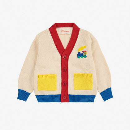 Bobo Choses Choo Choo Color Block Cardigan