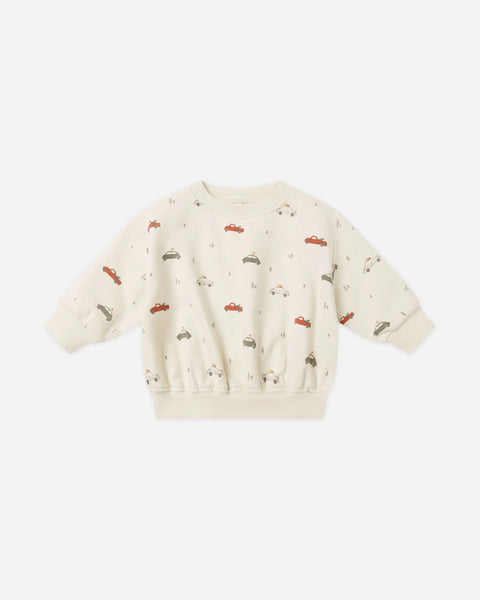 Quincy Mae Relaxed Fleece Sweatshirt~ Cars