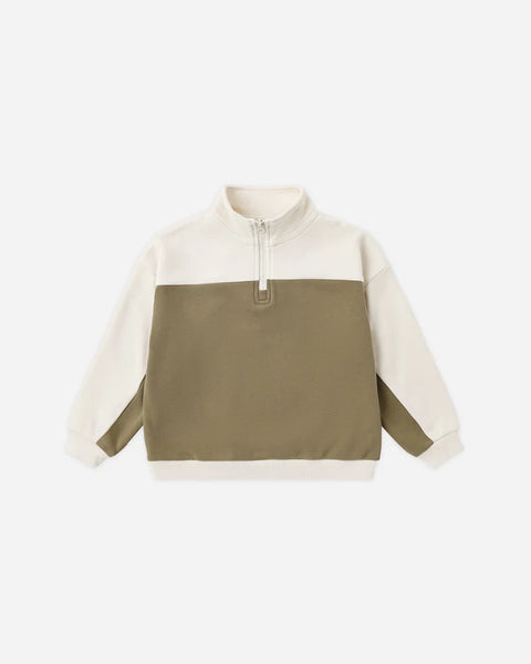 Rylee + Cru Quarter Zip Crew ~ Olive