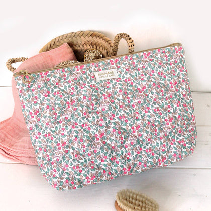 BARNABÉ AIME LE CAFÉ - Liberty® Fabric Toiletry Bags with Plasticized Interior: Nina