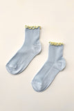 Le Bon Shoppe - The Petite Ruffled Modal Socks (wholesale): BABY BLUE / BUTTER
