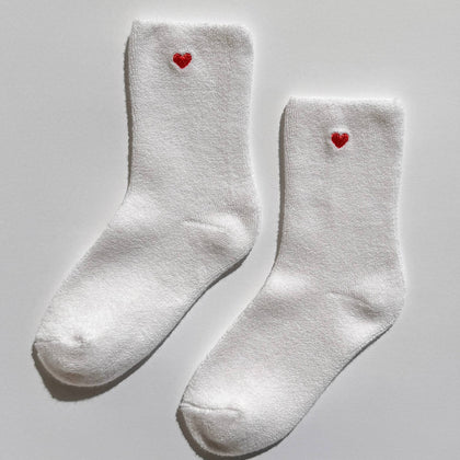 Le Bon Shoppe - Embroidered Cloud Socks : White + Heart