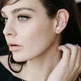 Kris Nations - Bar Dash Pave Stud Earrings: 18K Gold Vermeil / Crystal