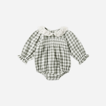 Quincy Mae Callie Romper ~ Forest Check