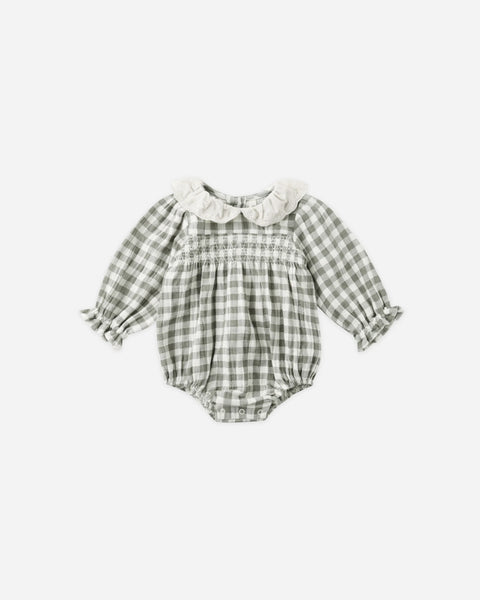 Quincy Mae Callie Romper ~ Forest Check
