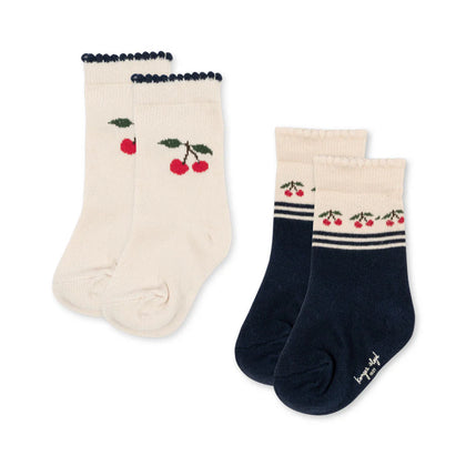 Konges 2 Pack Jacquard Socks ~ Cherry