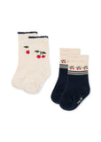 Konges 2 Pack Jacquard Socks ~ Cherry