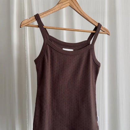 Le Bon Shoppe Pointelle Eve Cami ~ Chocolate