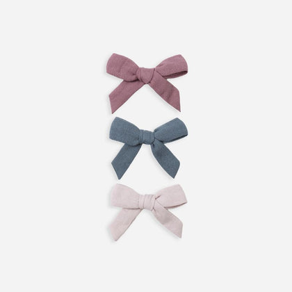 Quincy Mae Bow with Clip Set of 3 ~ Mulberry, Ocean, Lilac