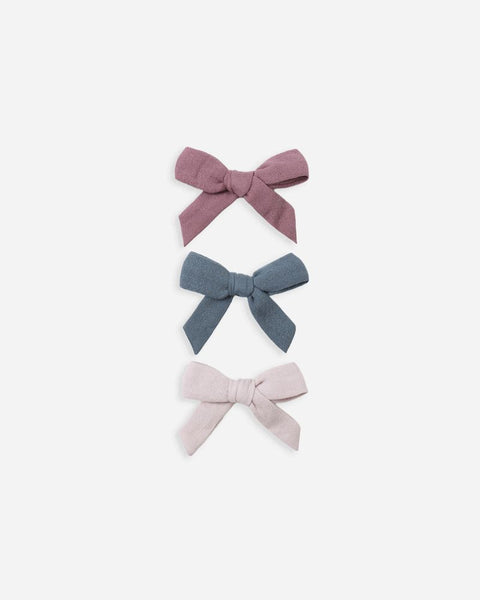 Quincy Mae Bow with Clip Set of 3 ~ Mulberry, Ocean, Lilac