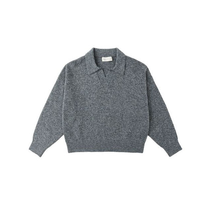 Rylee & Cru Collared Sweater ~ Heathered Grey