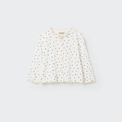 Cozmo Floral Gauze Baby Jacket ~ Ivory Blue