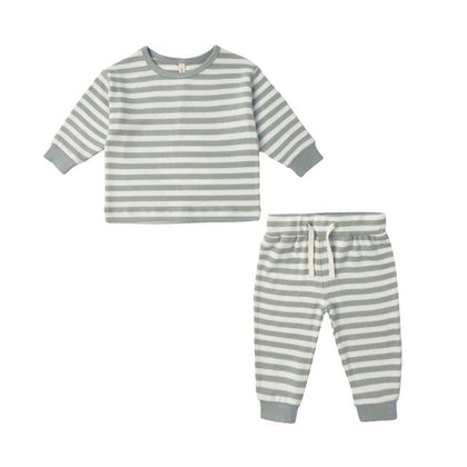 Quincy Mae Cozy Set ~ Blue Stripe