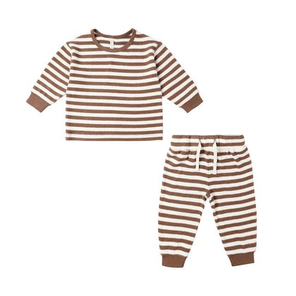 Quincy Mae Cozy Set ~ Cedar Stripe