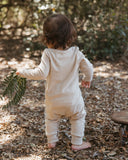 Go Gently Nation Rib Romper ~ Camel Stripe