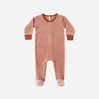 Quincy Mae Hidden Snap Footie ~ Candy Stripe