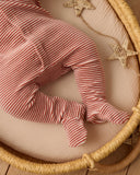 Quincy Mae Hidden Snap Footie ~ Candy Stripe