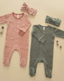 Quincy Mae Hidden Snap Footie ~ Candy Stripe