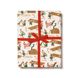 Red Cap Cards - Santa's Workshop holiday wrapping paper: Single