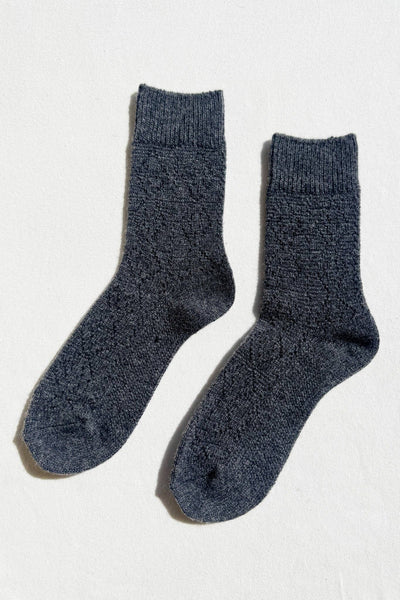 Le Bon Shoppe - Cashmere Pointelle Socks: Charcoal