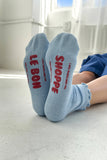 Le Bon Shoppe - Ruffled Hugger Crew Socks  (Wholesale): VANILLA / RED