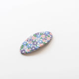 Tangle Shiny Stars - Oval Embroidered Floral Snap Hair Clips | Dusty Purple