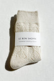 Le Bon Shoppe - Cashmere Pointelle Socks: Cream