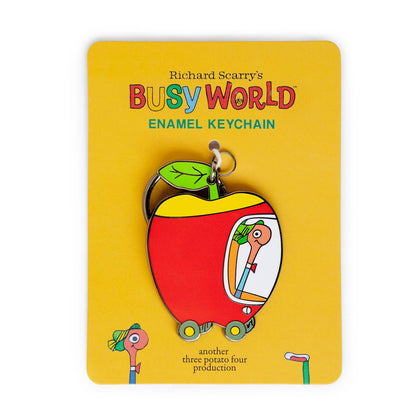 Three Potato Four - 3P4 x Richard Scarry® - Apple Car Enamel Keychain