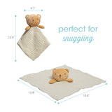 Pearhead - Bear Snuggle Blanket, Organic Cotton Muslin Lovey