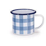 Crow Canyon Home - Max Humphrey x CCH Gingham Enamelware 12 oz Mug: Blue
