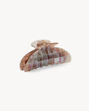 MACHETE - Midi Heirloom Claw in Brown Shell Checker