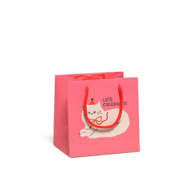 Red Cap Cards - Let's Celebrate Cat small gift bag: Small